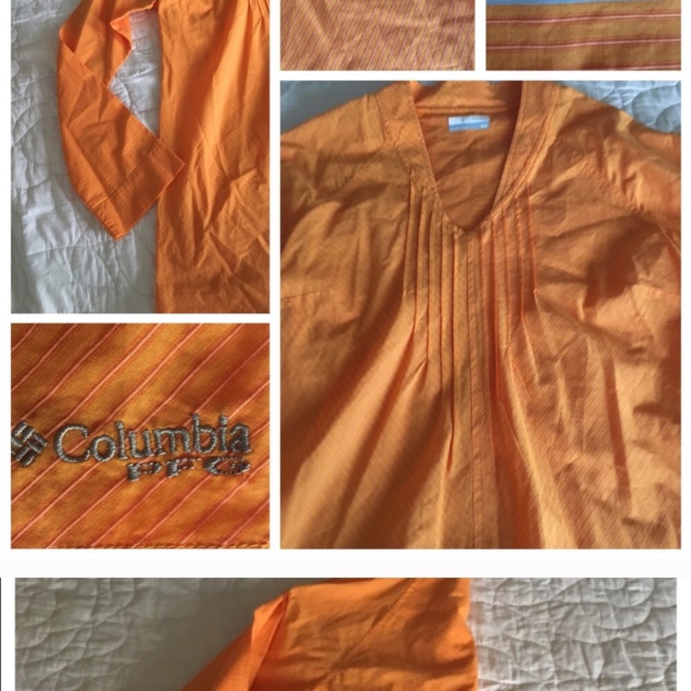 orange columbia tunic top